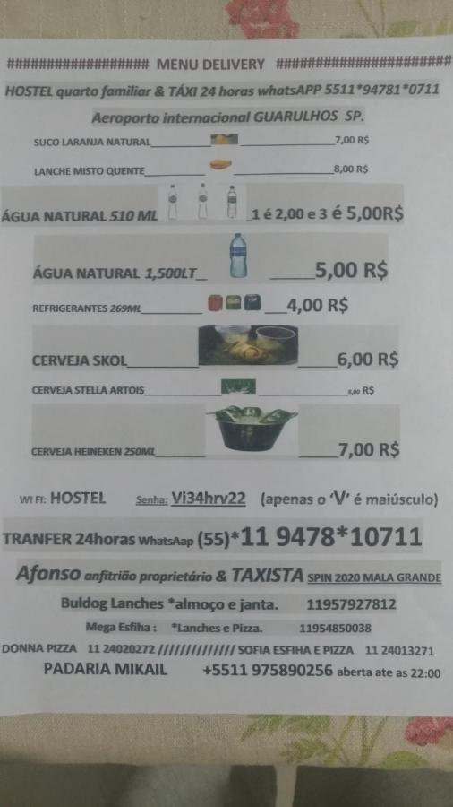 Hostel Familia Quartos Privado Proximo Aeroporto Int Guarulhos Sp Taxi 24 Hrs Εξωτερικό φωτογραφία